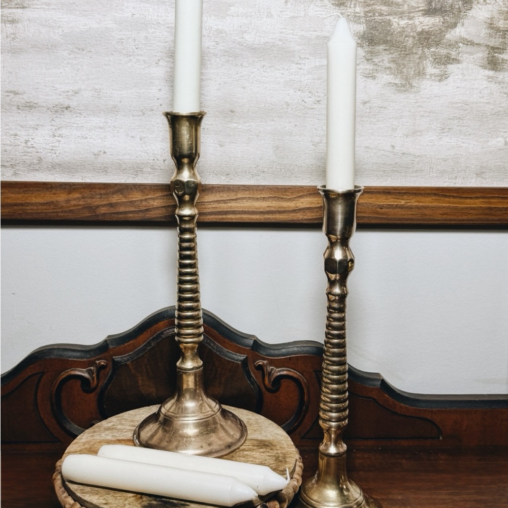 Vintage Elegant Brass Candle Holders